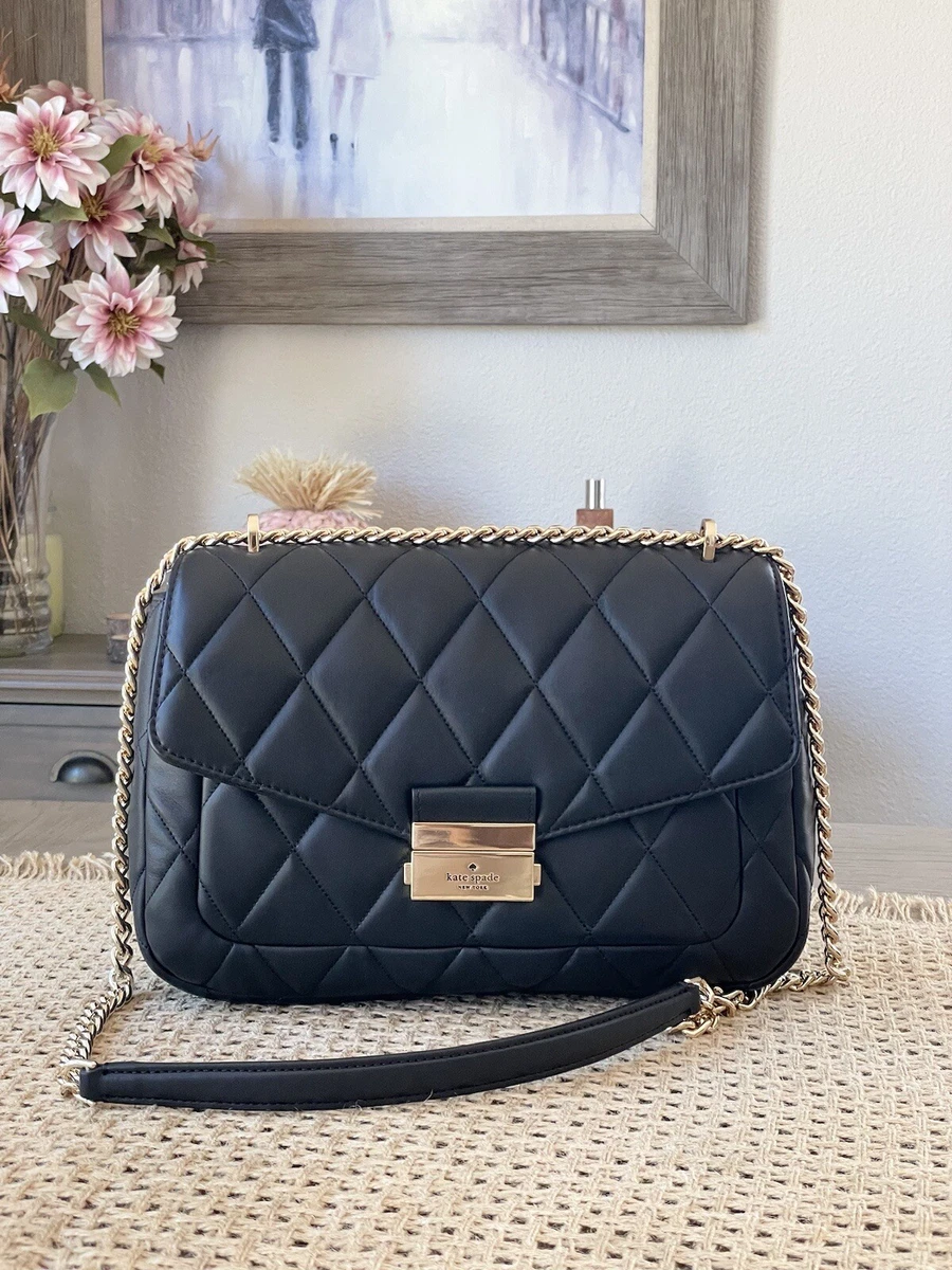 Kate Spade Carey Medium Quilted Shoulder Bag Crossbody Leather In Black