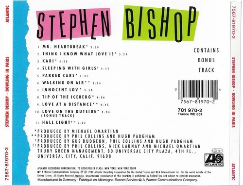 Stephen Bishop - Bowling In Paris (CD 1989) - Picture 3 of 3