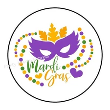 MARDI GRAS MASK BEADS ENVELOPE SEALS LABELS STICKERS PARTY FAVORS