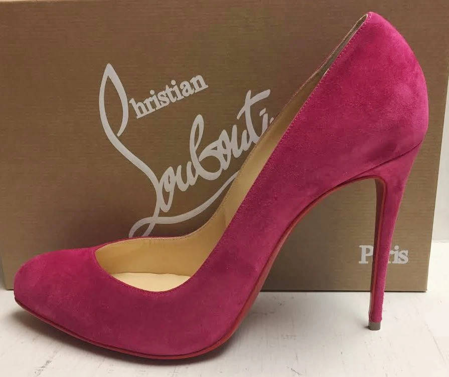 Pink suede shop louboutin heels