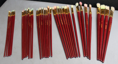 34 Paintbrush Lot Sizes 2-12 Artcolor & Simply Brushes *USED*