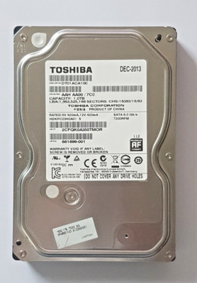 1TB SATA Toshiba DT01ACA100 HDKPC03H0A01 7200rpm 32MB 3.5