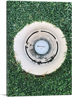 ARTCANVAS Golf Ball Aerial View Hole in One Canvas Art Print - Image 1 of 4