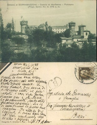 SERRA MAZZONI SPLENDID OVERVIEW OF THE CASTLE MONFESTINO EARLY 900-N.49750