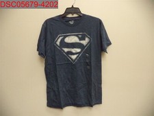 NWT - Superman Men's Navy Heather Superman Logo T-Shirt, Size M 878439709076