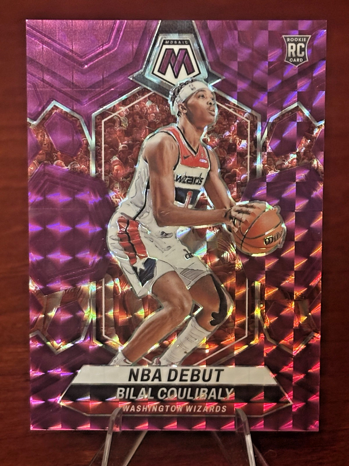 Bilal Coulibaly 2023-24 Panini Mosaic Rookie NBA Debut Purple Wizards RC #'d /99
