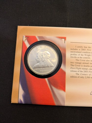 2003-P First Flight Commemorative Silver Dollar First Day Coin Cover - Picture 4 of 4