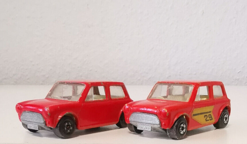 Matchbox 29 Racing Mini 2x Matchbox Series No. 29 -Superfast - Racing Mini 1970 en rouge sans ...