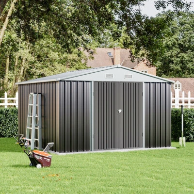 SPECIAL-2HOME 10ftx12ft Garden Storage Shed Double Doors Outdoor Room House Tool Storage Shed