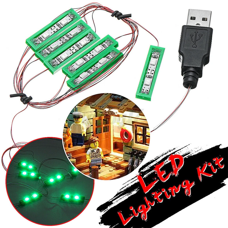 LED Licht Beleuchtung Set Universal Für Lego MOC Spielzeug USB Port Lighting DIY - Bild 2 von 4