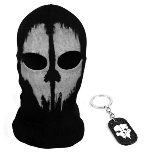 Call of Duty Ghosts Keychain & Balaclava Mask - Halloween, Cosplay, Biker, Skull - Picture 8 of 8