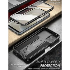 For Moto G Power 5G 2024 Phone Case Full Body Cover with Screen Kickstand Black