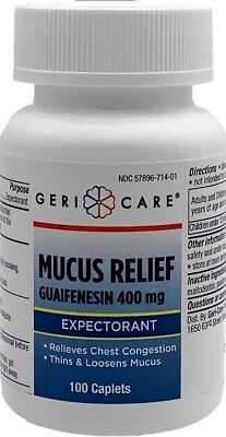 Gericare MUCUS Relief CAPLETS 400mg 100 ct --