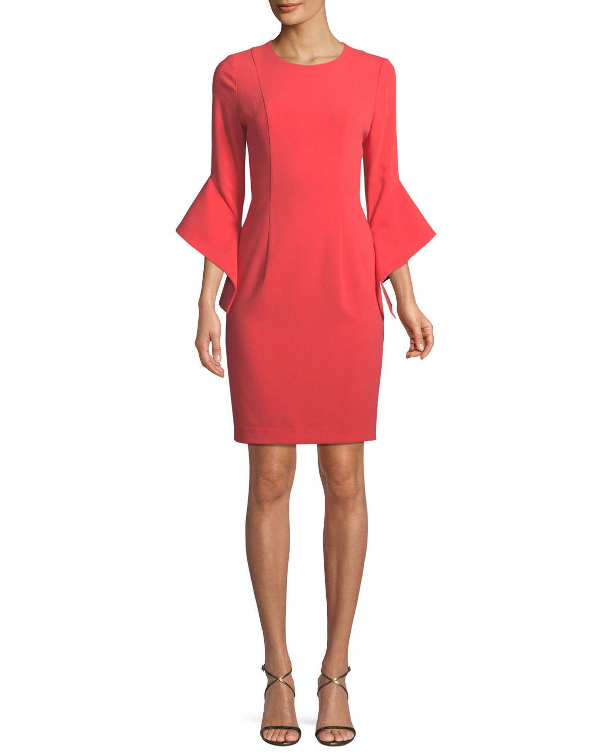 Black Halo Lorie Bell-Sleeve Mini Dress 