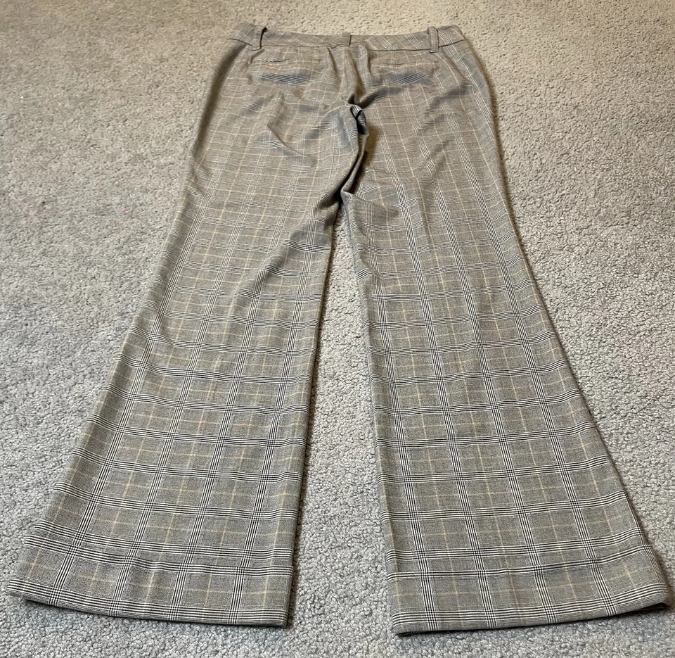 Banana Republic Ryan Fit Pants Women’s 6 Flared Leg Gray Plaid Career Low Rise - Image 3 of 4
