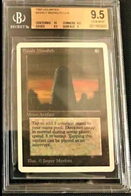 MTG - UNLIMITED - Basalt Monolith - BGS 9.5 - Alpha Beta Legends Arabian - Offer