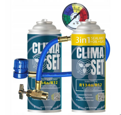 AC ClimaSet @ FIX 3in1 R134a ClimaSet Kfz-Klimaanlagen-Nachfüllmittel Easy Clima