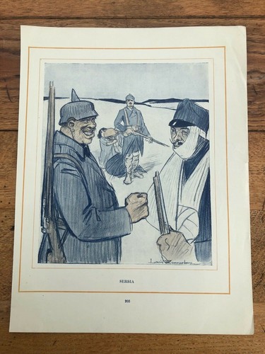 louis raemaekers ww1 cartoon print - serbia !