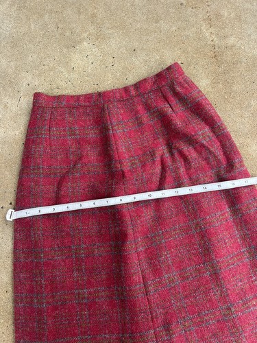 Vintage 1960s/1970s Pink Plaid Mini Skirt Wool Ah! Austin Hill XS Mod Preppy - Picture 4 of 9