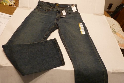 Mens 33x29 Lee Regular Fit Bootcut Leg With Fades Medium Blue Jeans New With Tag