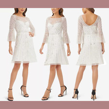 Adrianna Papell Womens Illusion-Detail Flare- SZ 14 10