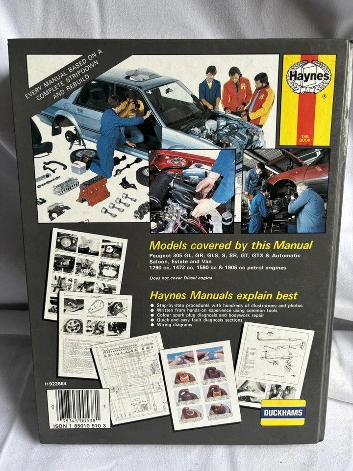 peugeot 305 petrol all models owners workshop manual hardcover repair manual - Image 2 of 4