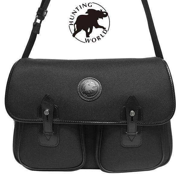 HUNTING WORLD Shoulder bag color black canvas leather W14 HUNTING WORLD Shoulder bag color black canvas leather W14