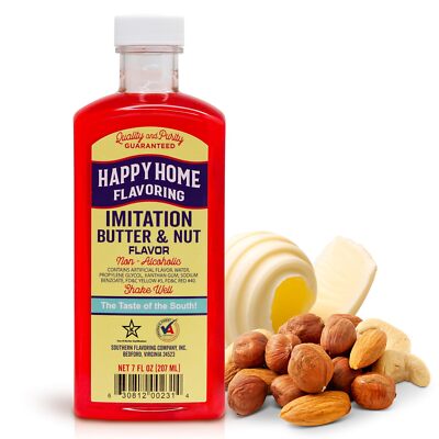 Imitation Butter & Nut Flavoring, Non-Alcoholic, Certified Kosher, 7 Oz.