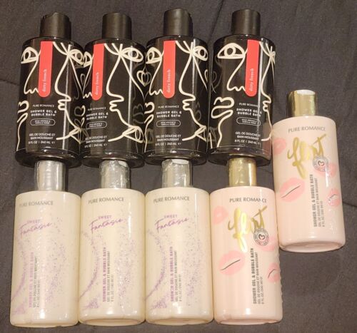 Pure Romance Lot- 9 Skinny Dips- Shower Gel- Bubble Bath- new and sealed! - Picture 1 of 1