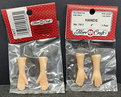 NEW SEALED No. 7417 Fibre Craft 2  Hands Two Pack Lot FREE SHIPPING
