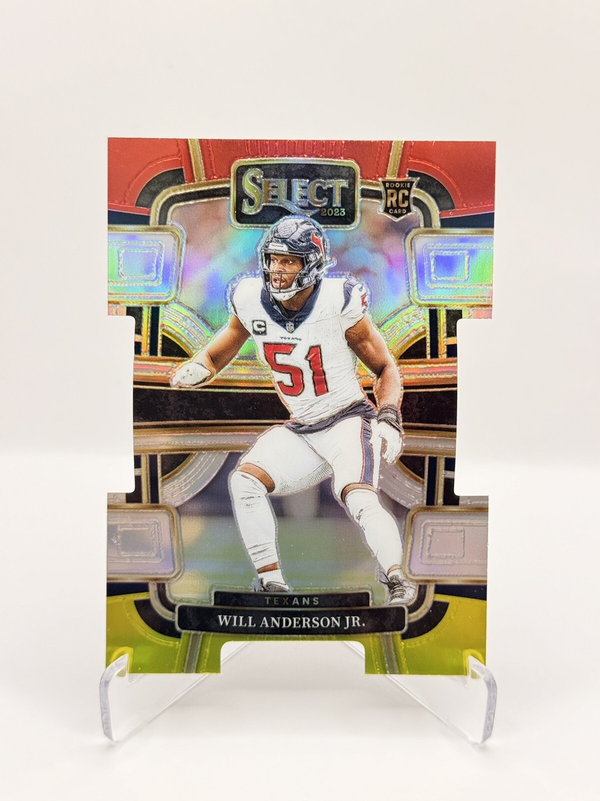 2023 Select Will Anderson Jr Red & Yellow Concourse Die-Cut #40 Texans Rookie RC