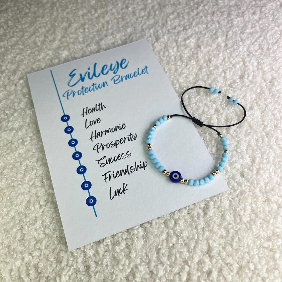 Türkis Böses Auge Armband Nazar, Mal De Ojo Perlenarmband, Boncuk Perlenarmband - Bild 3 von 4