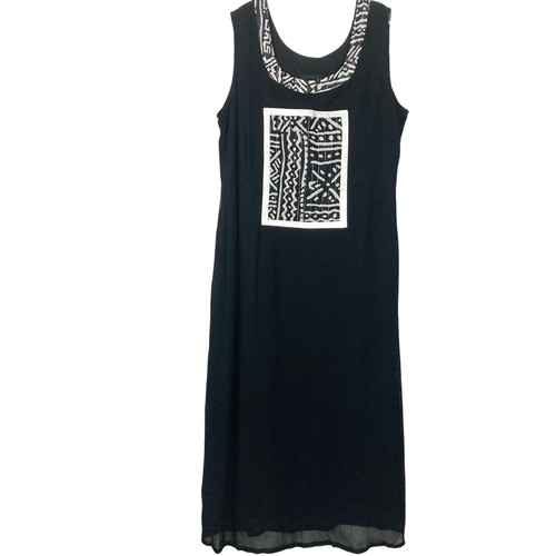 ASHRO Dress XL Sleeveless Midi Tribal Print Rayon Tank Style eBay