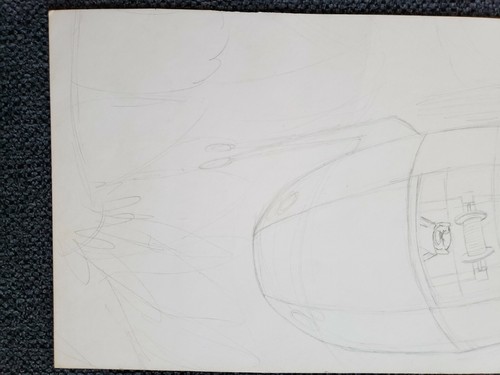 BOCETO ORIGINAL DE COHETE - DIBUJADO A MANO ARTISTA DESCONOCIDO (~13x7) - Imagen 3 de 5