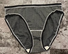 VICTORIA'S SECRET XL GEOMETRIC STRIPE 100 COTTON VINTAGE RARE BIKINI PANTIES