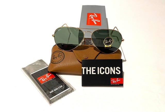 Ray-Ban Rb3026 L2846 Aviator Large Gold Frame Green Classic 62mm Lens  Sunglasses for sale online | eBay