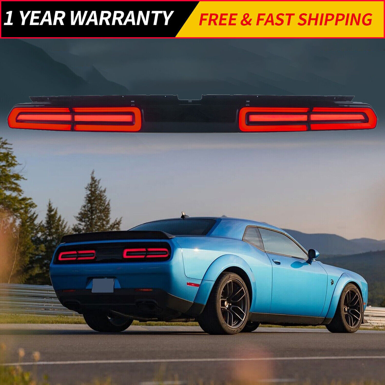 Feu arrière LED pour Dodge Challenger avec clignotant séquentiel dynamique