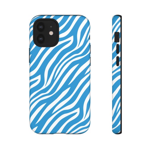 Light Blue Zebra Print Phone Case, for iPhone, Samsung Galaxy, Google Pixel - 第 101/243 張圖片