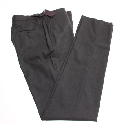 Pantalon Habillé ISAIA Taille 50/34 - Laine Gris Foncé, Onglets Latéraux
