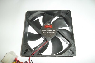 PC cooling fan Cooler GMC 120mm x 120mm DC 12V  .18A Pre-Owned