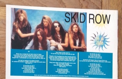 SKID ROW '18 and Life' lyrics magazine PHOTO/Poster/clipping 8x6 inches
