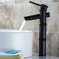 Black Oil Rubbed Brass Bamboo Shape Bathroom Basin Sink Mixer Tap Faucet ehg009