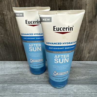 Lot of 2 Eucerin Advanced Hydration After Sun Lotion 6.8 oz NEW