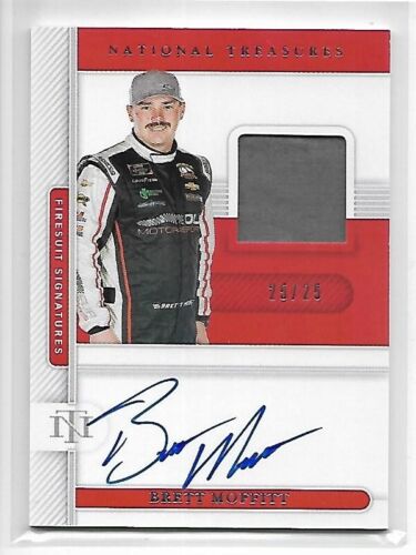 BRETT MOFFITT 2021 PANINI NATIONAL TREASURES FIRESUIT SIGNATURES SILVER 25/25