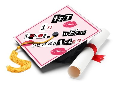 Get In Loser Were Graduating Graduation Cap Topper Cover Decor Accessory