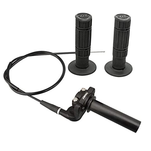  Twists Throttle Grip,Dirt Bike Grips with Throttle Cable and Handlebar Black