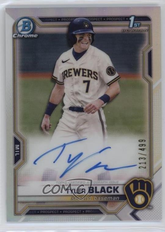 2021 Bowman Draft Chrome Pick Refractor 213/499 Tyler Black #CDA-TB Auto 03ox