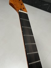 AAAA Ebony Reverse headstock 22fret Roasted Maple Electric Guitar Neck Satin