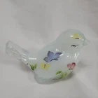 Fenton 100th Anniversary, Bird, White With Clear Tail, Butterfly Design