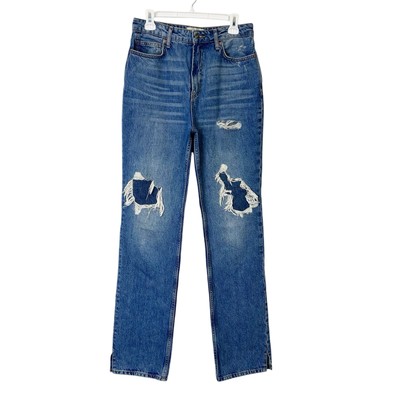 Free People Patchwork Straight Jeans Womens Size 29 High Rise We The Free